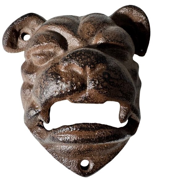 Other - Rustic Bulldog Cast Iron Wall-Mount Bottle Opener Brown Man Cave Decor 4 Inches